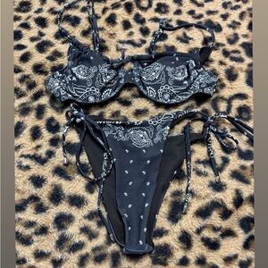 Black Bandana Bikini Set